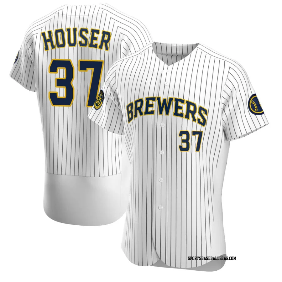 Adrian Houser Men's Milwaukee Brewers White Authentic Alternate Jersey
