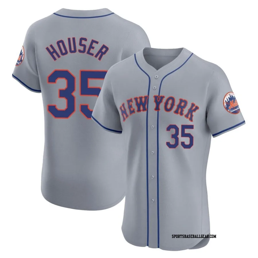 Adrian Houser Men's New York Mets Gray Elite Road Jersey