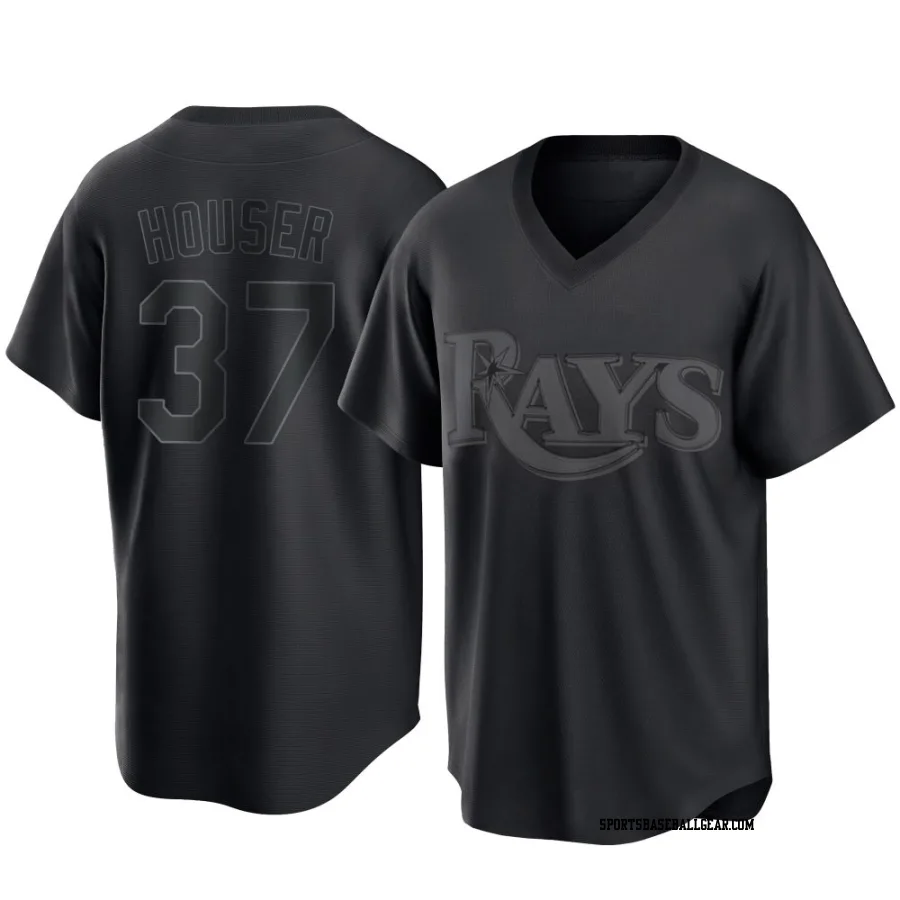 Adrian Houser Men's Tampa Bay Rays Black Replica Pitch Fashion Jersey