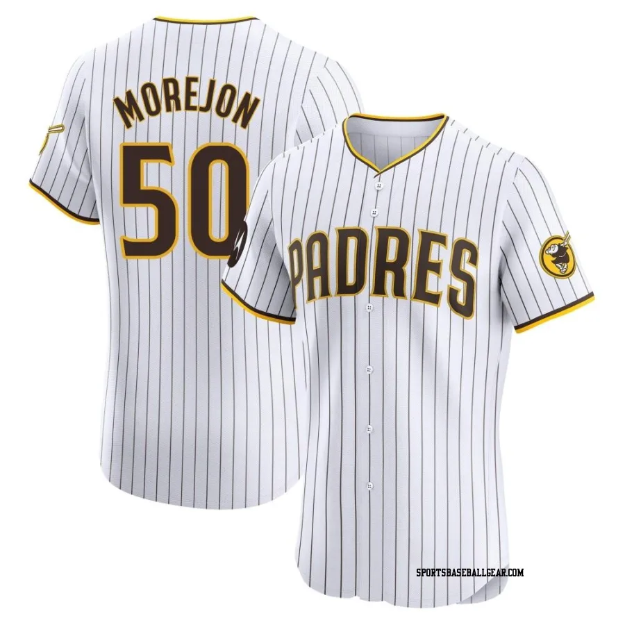 Adrian Morejon Men's San Diego Padres White Elite Home Patch Jersey