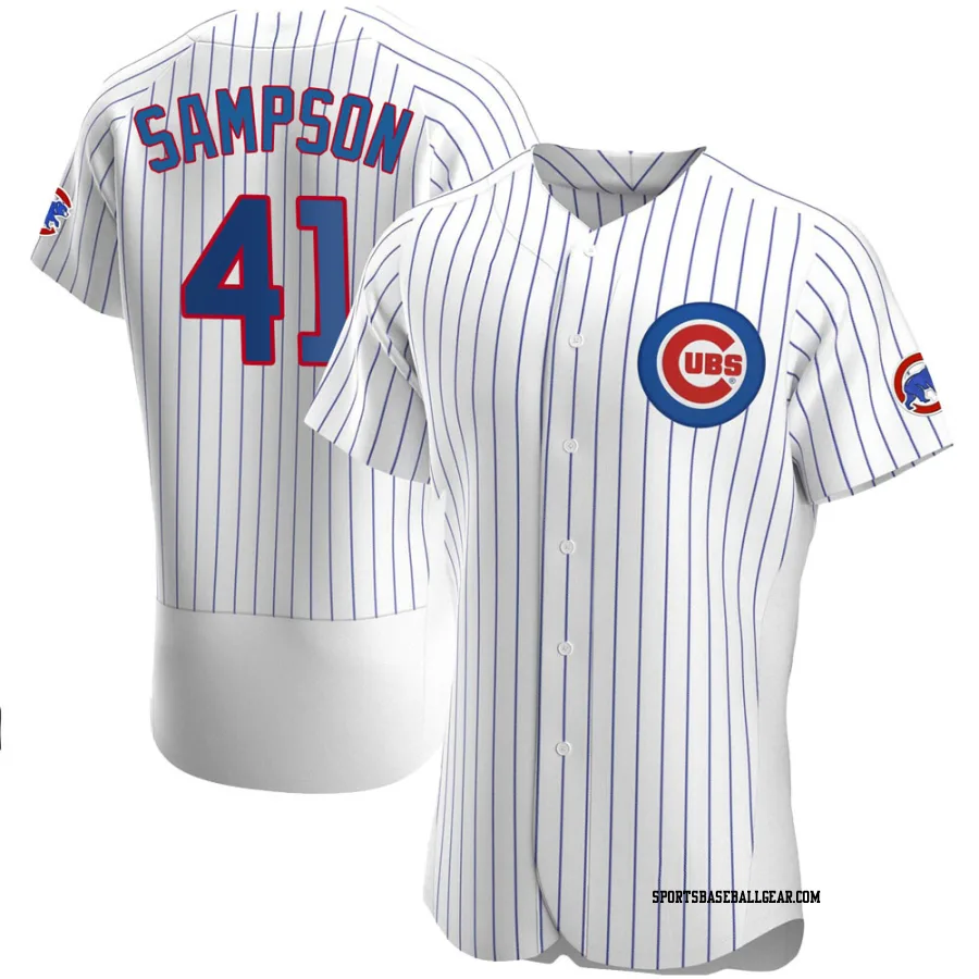 Adrian Sampson Men's Chicago Cubs White Authentic Home Jersey