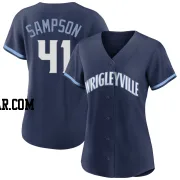 Adrian Sampson Women's Chicago Cubs Navy Replica 2021 City Connect Jersey