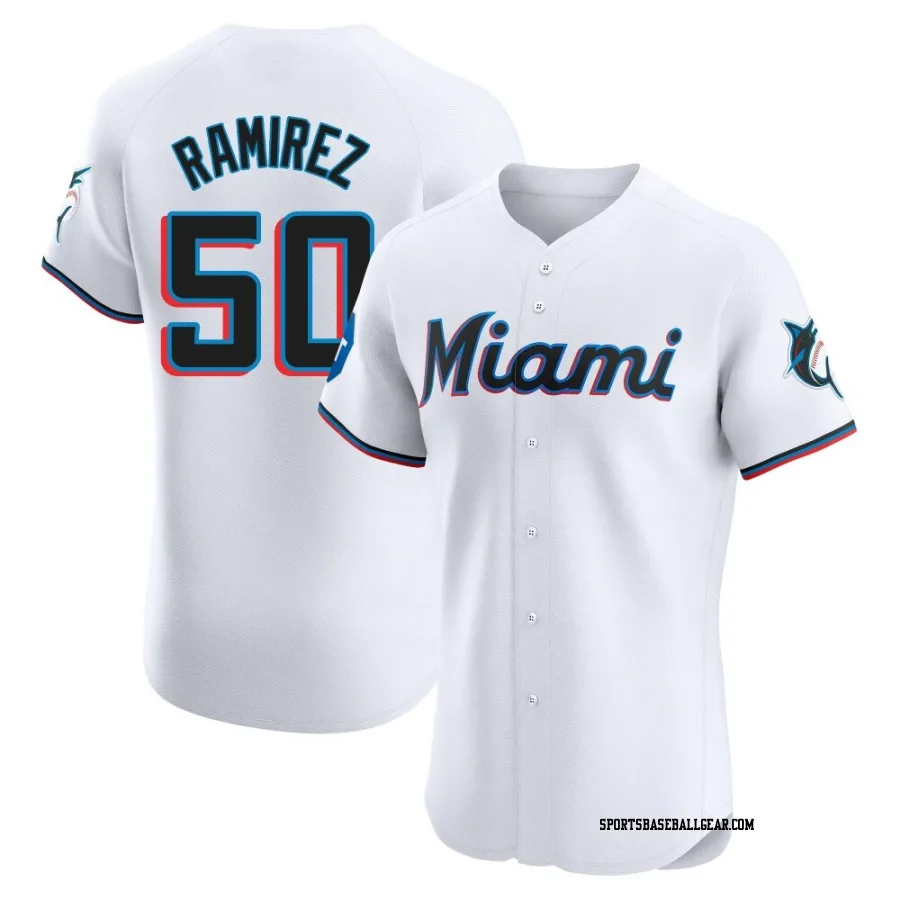 Agustin Ramirez Men's Miami Marlins White Elite Home Patch Jersey