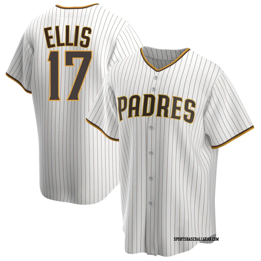 A.J. Ellis Men's San Diego Padres White/Brown Replica Home Jersey