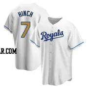 A.j. Hinch Men's Kansas City Royals Gold Replica White Home Jersey