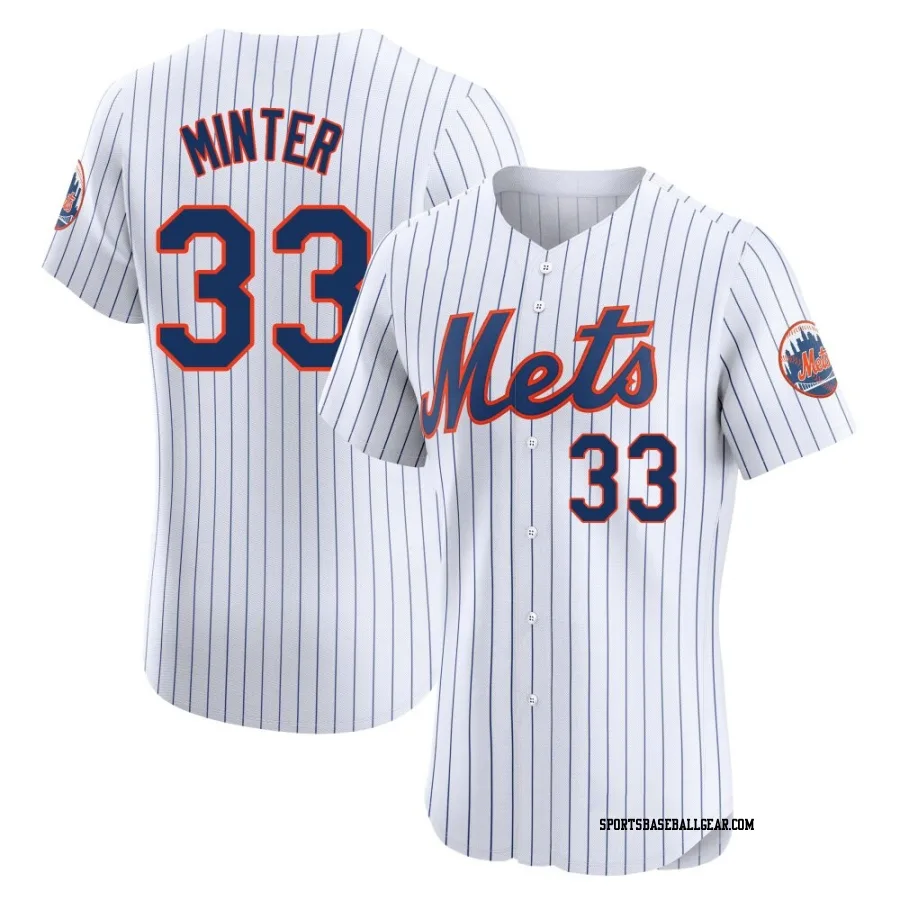 A.J. Minter Men's New York Mets White Elite Home Jersey