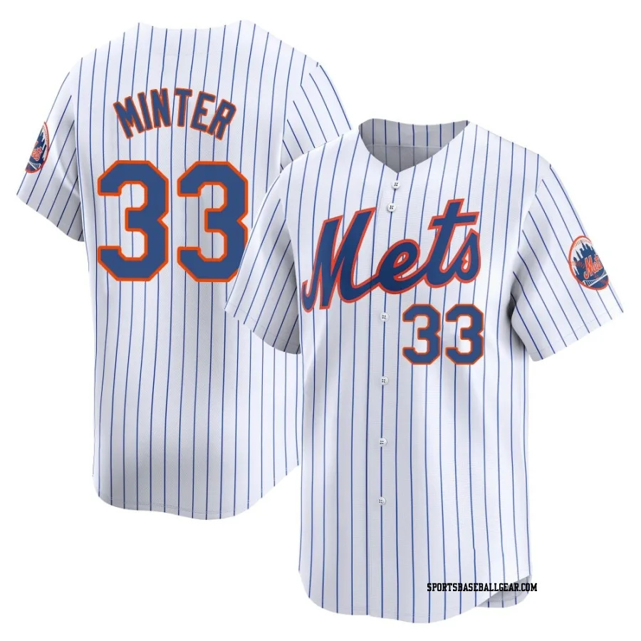 A.J. Minter Youth New York Mets White Limited Home Jersey