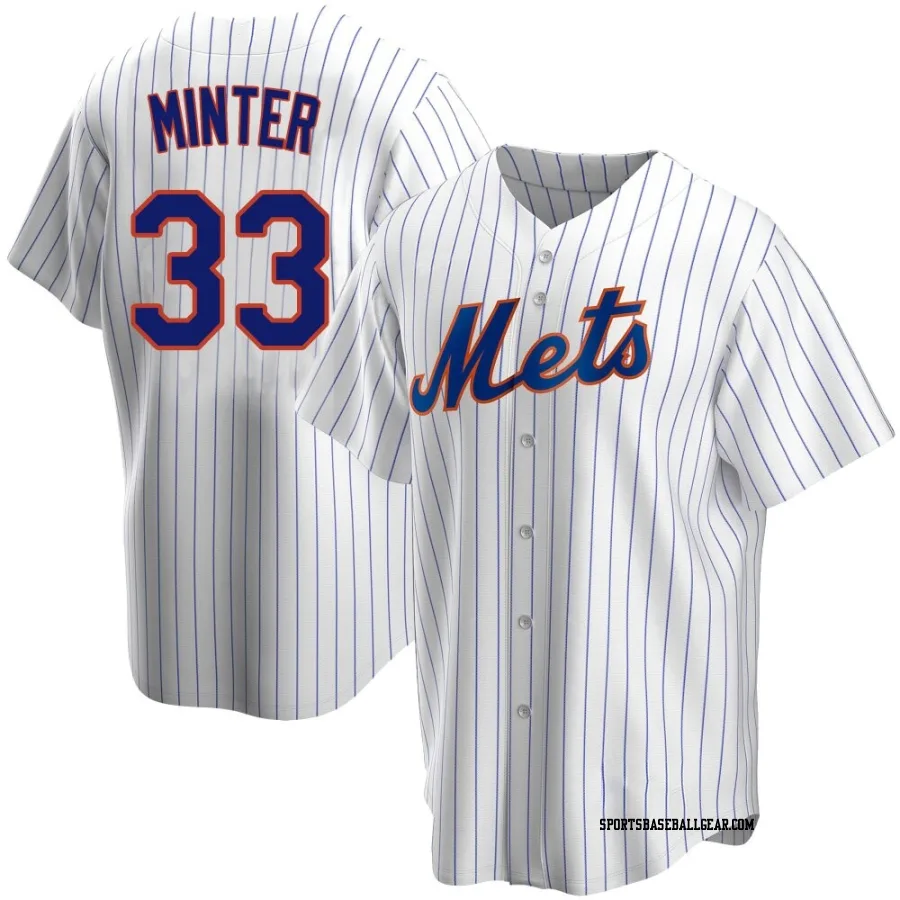 A.J. Minter Youth New York Mets White Replica Home Jersey