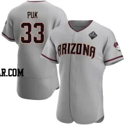 A.J. Puk Men's Arizona Diamondbacks Gray Authentic Road 2023 World Series Jersey