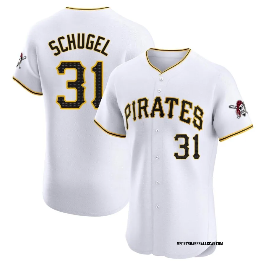 A.J. Schugel Men's Pittsburgh Pirates White Elite Home Jersey