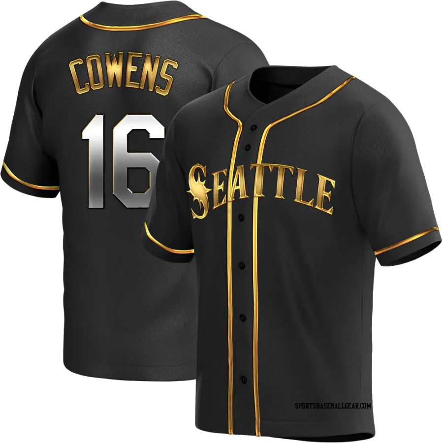 Al Cowens Men's Seattle Mariners Black Golden Replica Alternate Jersey