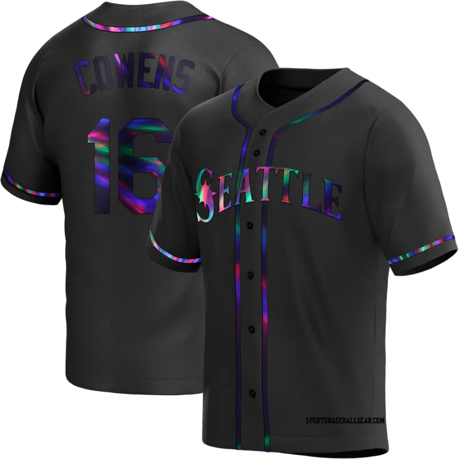 Al Cowens Men's Seattle Mariners Black Holographic Replica Alternate Jersey