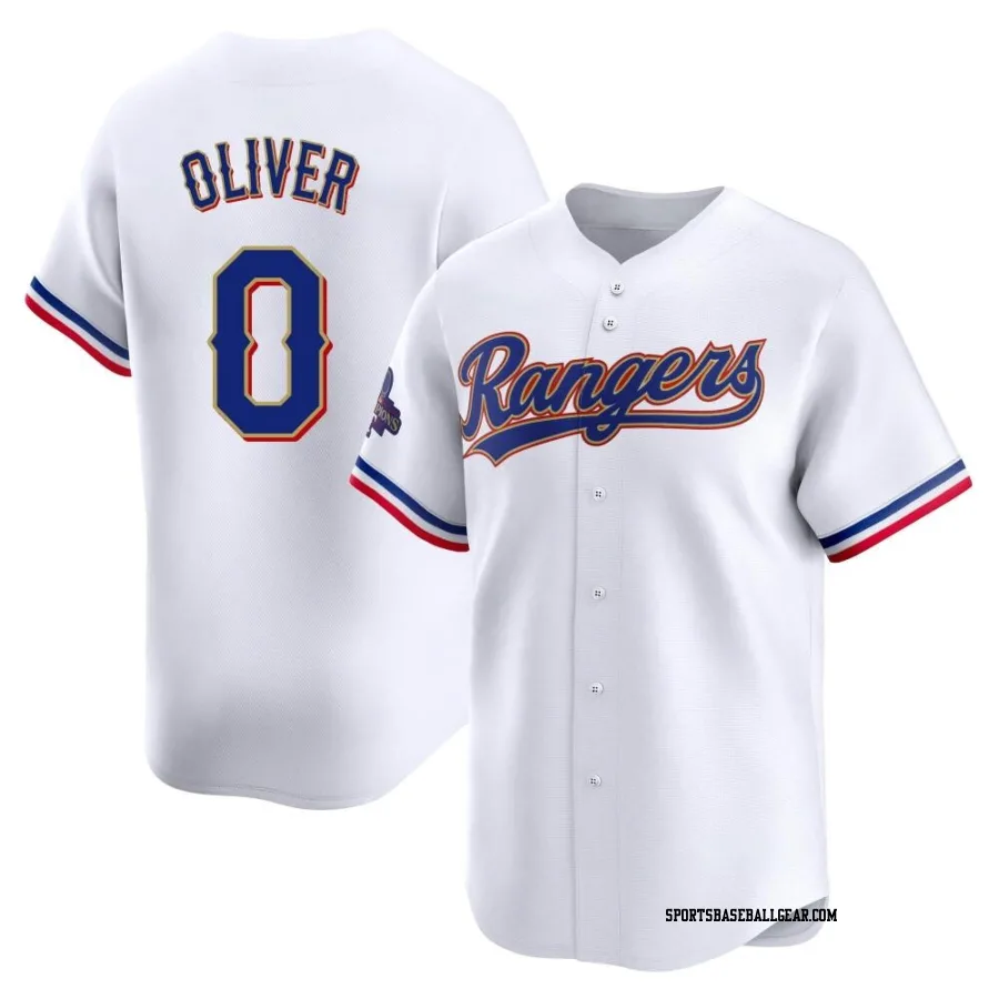 Al Oliver Men's Texas Rangers Gold Limited White 2024 Collection Jersey