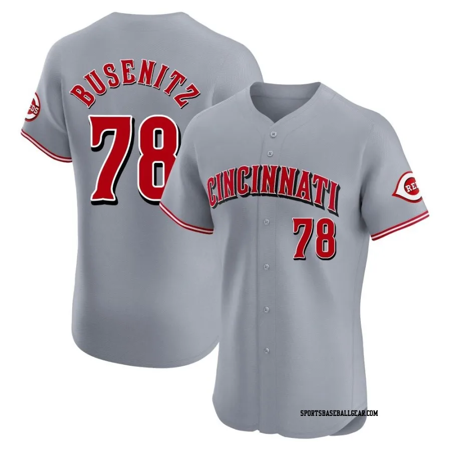 Alan Busenitz Men's Cincinnati Reds Gray Elite Road Jersey