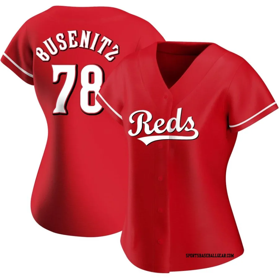 Alan Busenitz Women's Cincinnati Reds Red Authentic Alternate Jersey