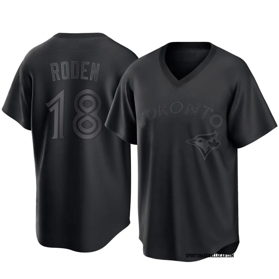 Alan Roden Men's Toronto Blue Jays Black Replica Pitch Fashion Jersey