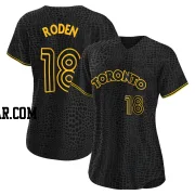 Alan Roden Women's Toronto Blue Jays Black Replica Snake Skin City Jersey