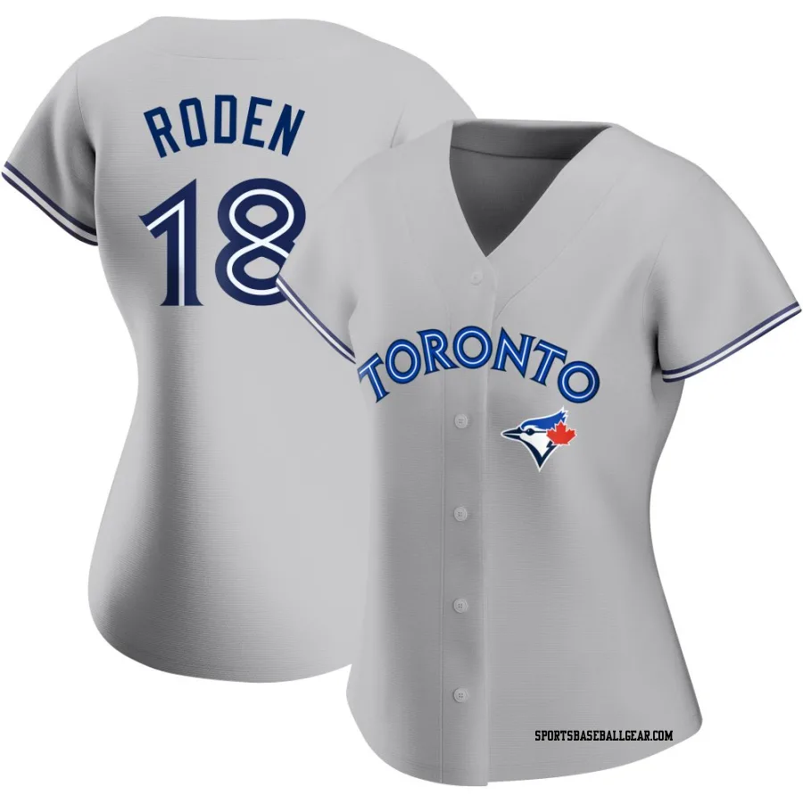 Alan Roden Women's Toronto Blue Jays Gray Replica Road Jersey