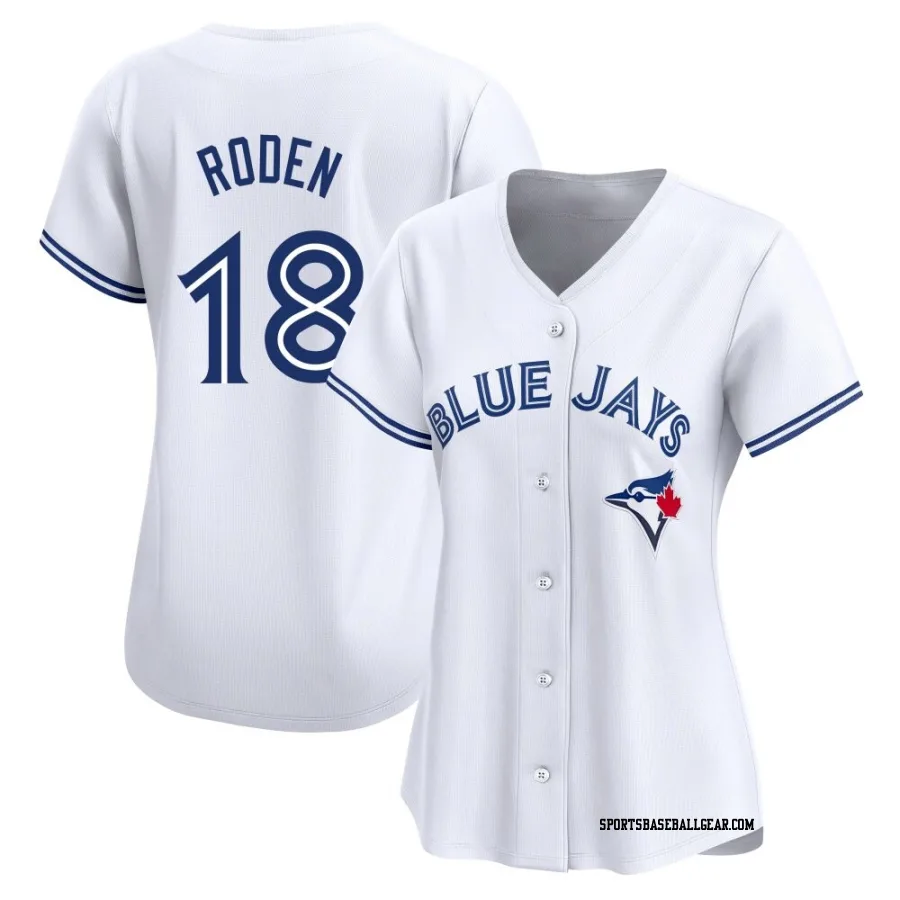 Alan Roden Women's Toronto Blue Jays White Limited Home Jersey