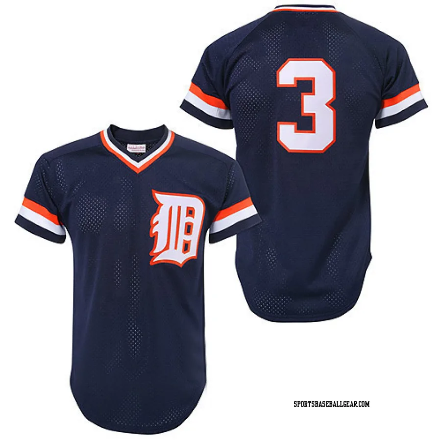 Alan Trammell Men's Detroit Tigers Blue Replica Throwback Jersey