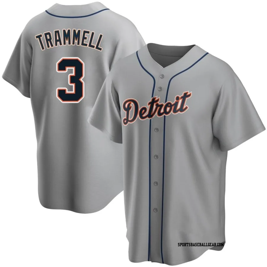 Alan Trammell Men's Detroit Tigers Gray Replica Road Jersey