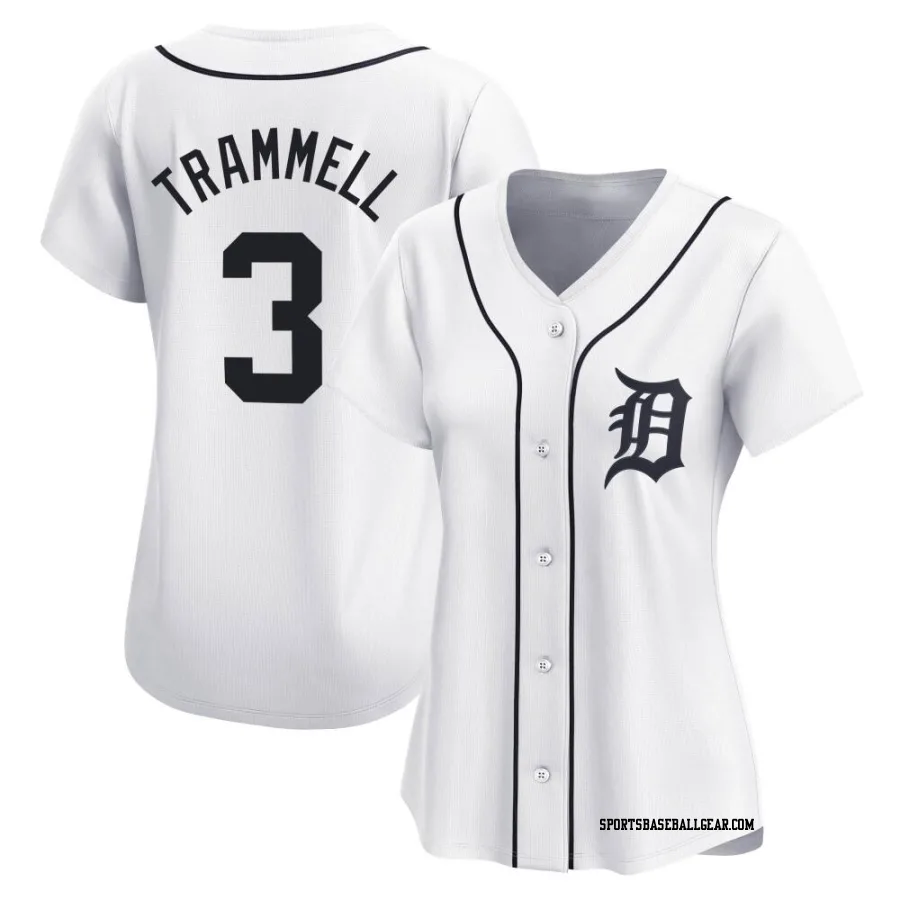 Alan Trammell Women's Detroit Tigers White Limited Home Jersey