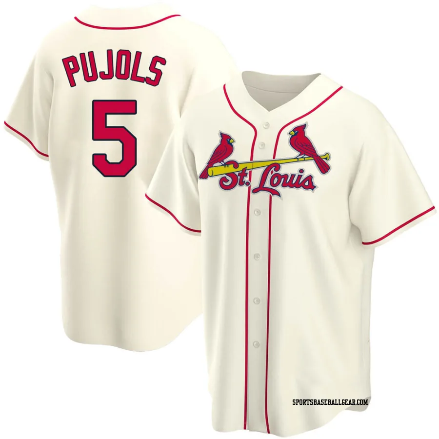 Albert Pujols Men's St. Louis Cardinals Cream Replica Alternate Jersey