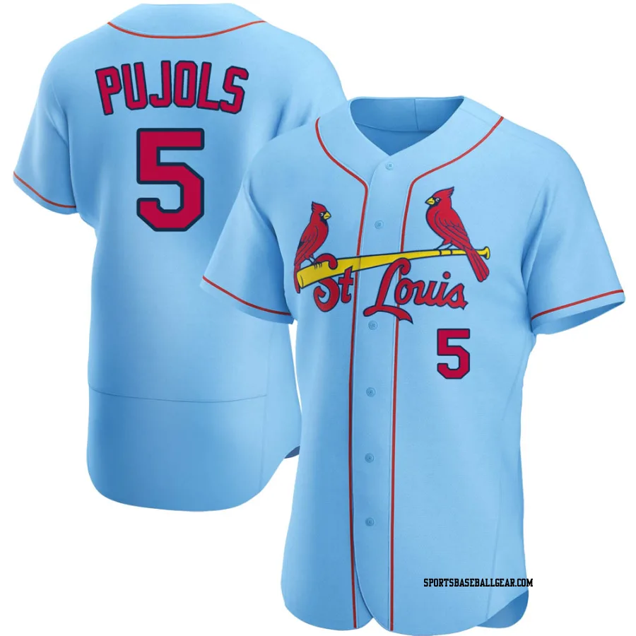 Albert Pujols Men's St. Louis Cardinals Light Blue Authentic Alternate Jersey