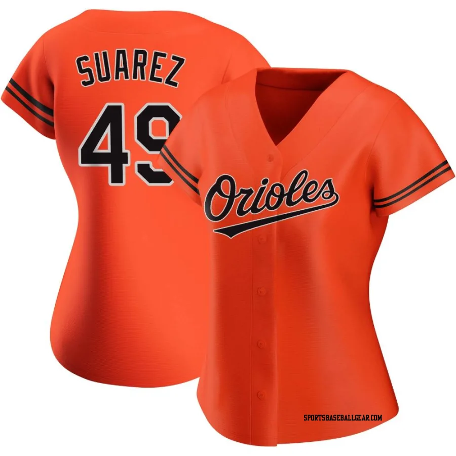 Albert Suarez Women's Baltimore Orioles Orange Replica Alternate Jersey