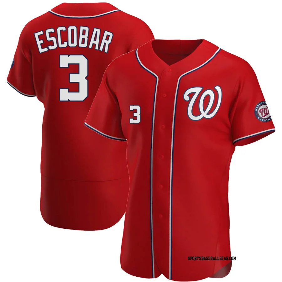 Alcides Escobar Men's Washington Nationals Red Authentic Alternate Jersey