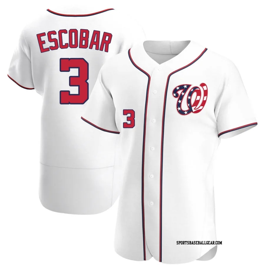 Alcides Escobar Men's Washington Nationals White Authentic Alternate Jersey