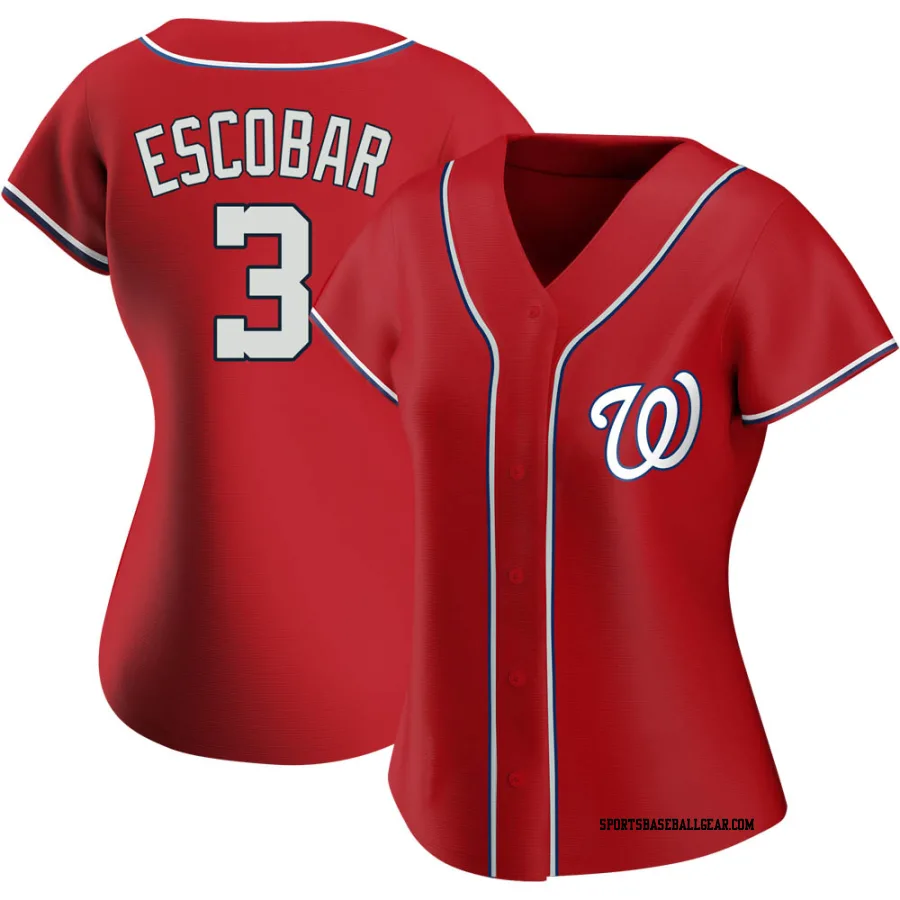 Alcides Escobar Women's Washington Nationals Red Replica Alternate Jersey