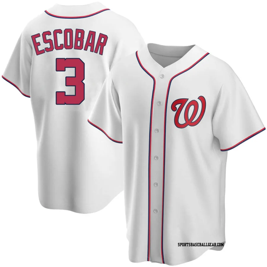 Alcides Escobar Youth Washington Nationals White Replica Home Jersey