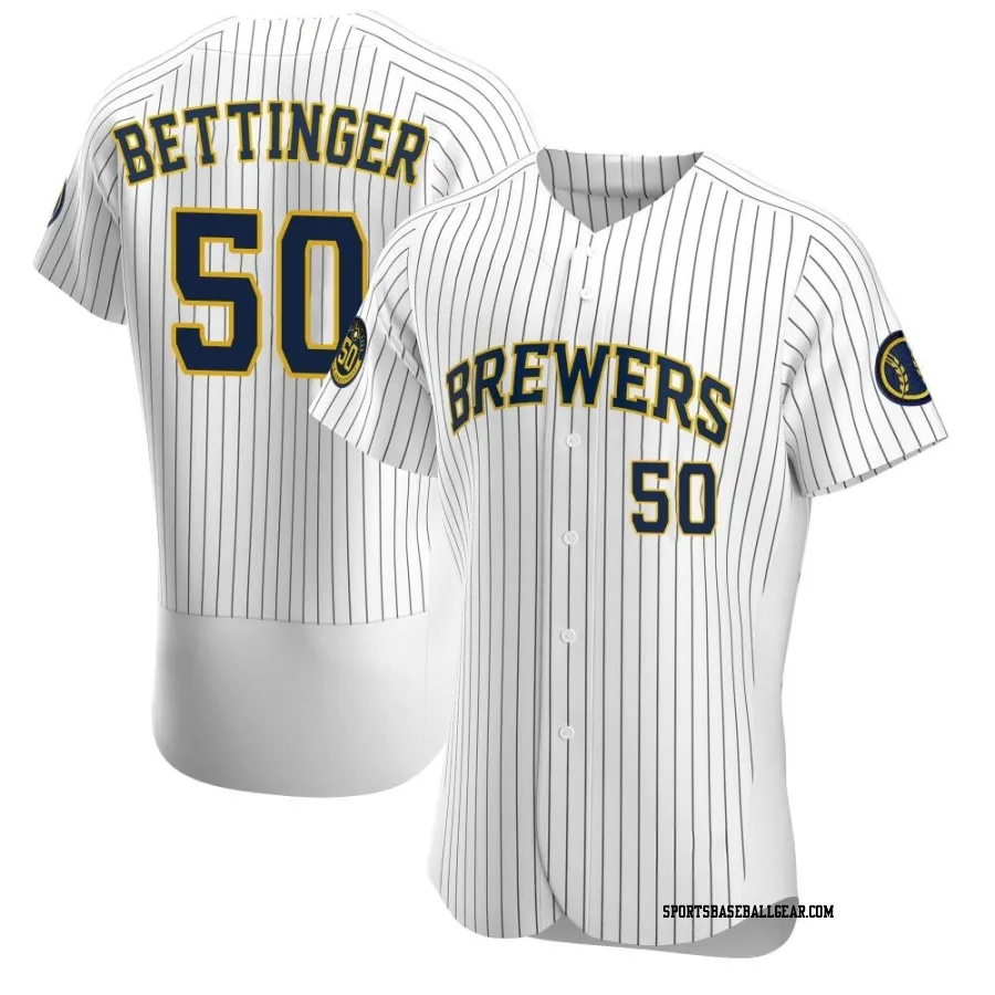 Alec Bettinger Men's Milwaukee Brewers White Authentic Alternate Jersey