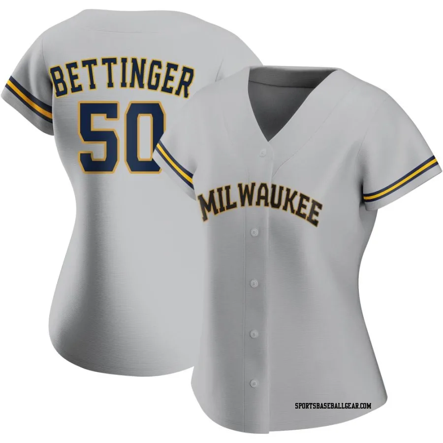 Alec Bettinger Women's Milwaukee Brewers Gray Authentic Road Jersey