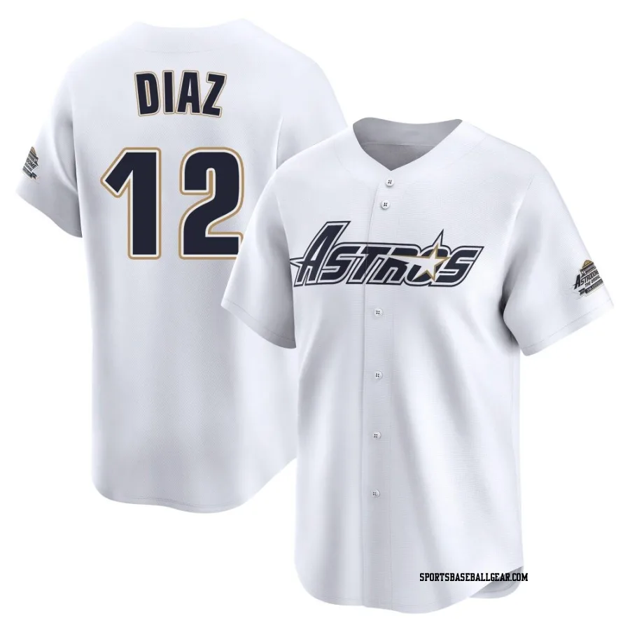 Aledmys Diaz Men's Houston Astros White Limited Throwback Cooperstown Collection Jersey