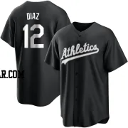 Aledmys Diaz Men's Oakland Athletics Black/White Replica Jersey