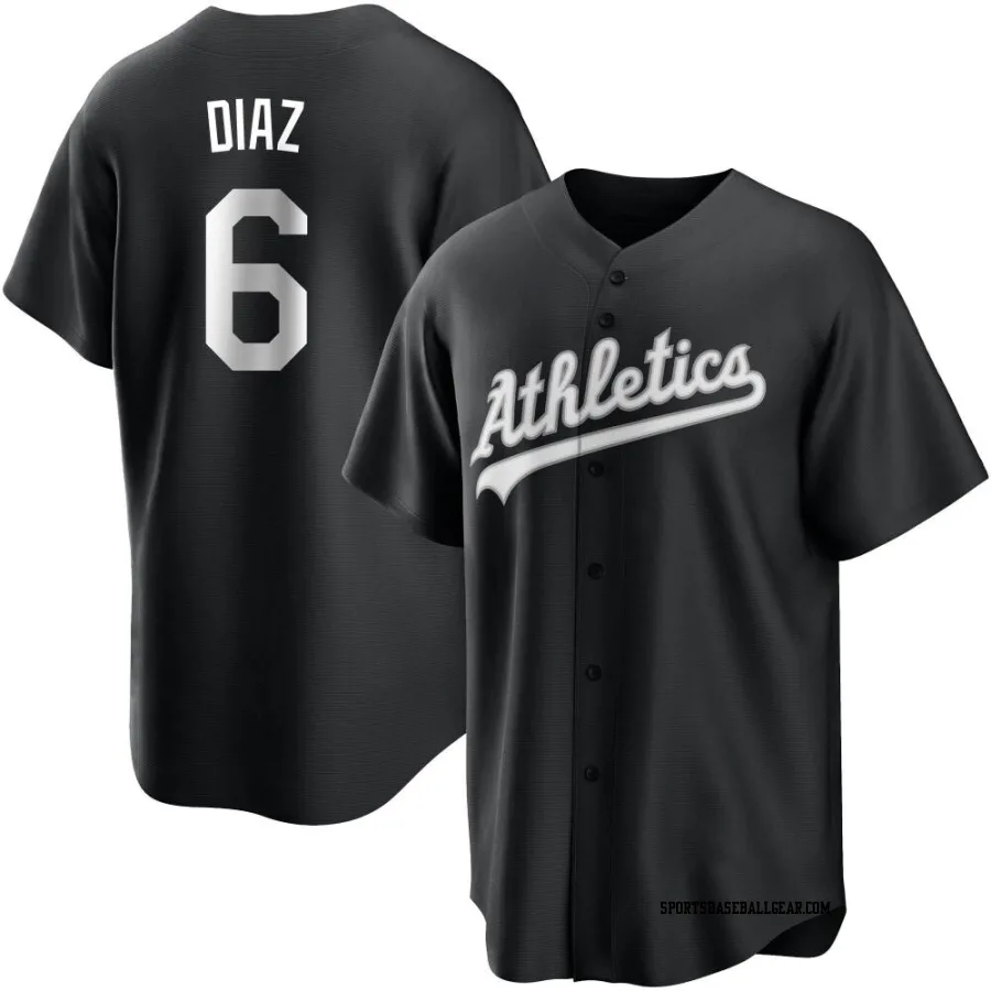 Aledmys Diaz Men's Oakland Athletics Black/White Replica Jersey