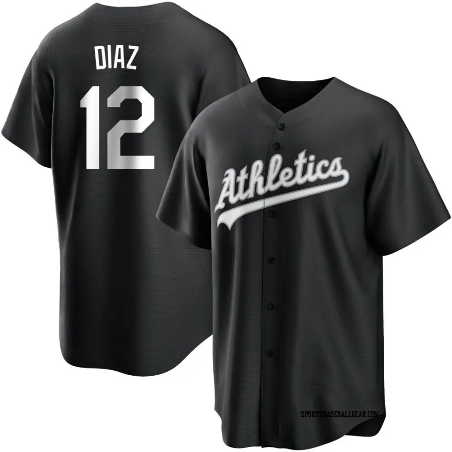 Aledmys Diaz Men's Oakland Athletics Black/White Replica Jersey