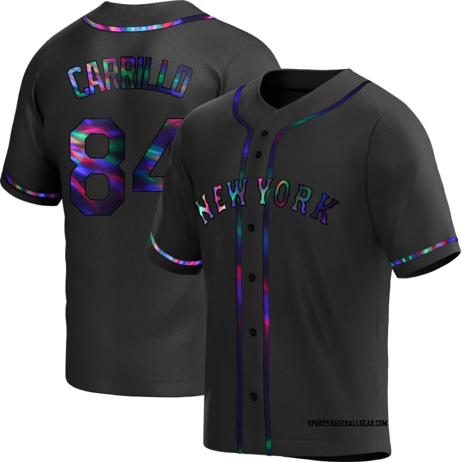Alejandro Carrillo Men's New York Mets Black Holographic Replica Alternate Jersey