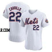 Alejandro Carrillo Men's New York Mets White Elite Home Patch Jersey