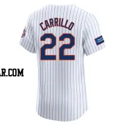 Alejandro Carrillo Men's New York Mets White Elite Home Patch Jersey