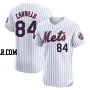 Alejandro Carrillo Men's New York Mets White Elite Home Patch Jersey