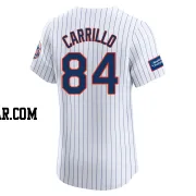 Alejandro Carrillo Men's New York Mets White Elite Home Patch Jersey