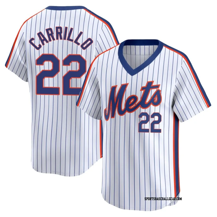 Alejandro Carrillo Men's New York Mets White Limited Cooperstown Collection Jersey