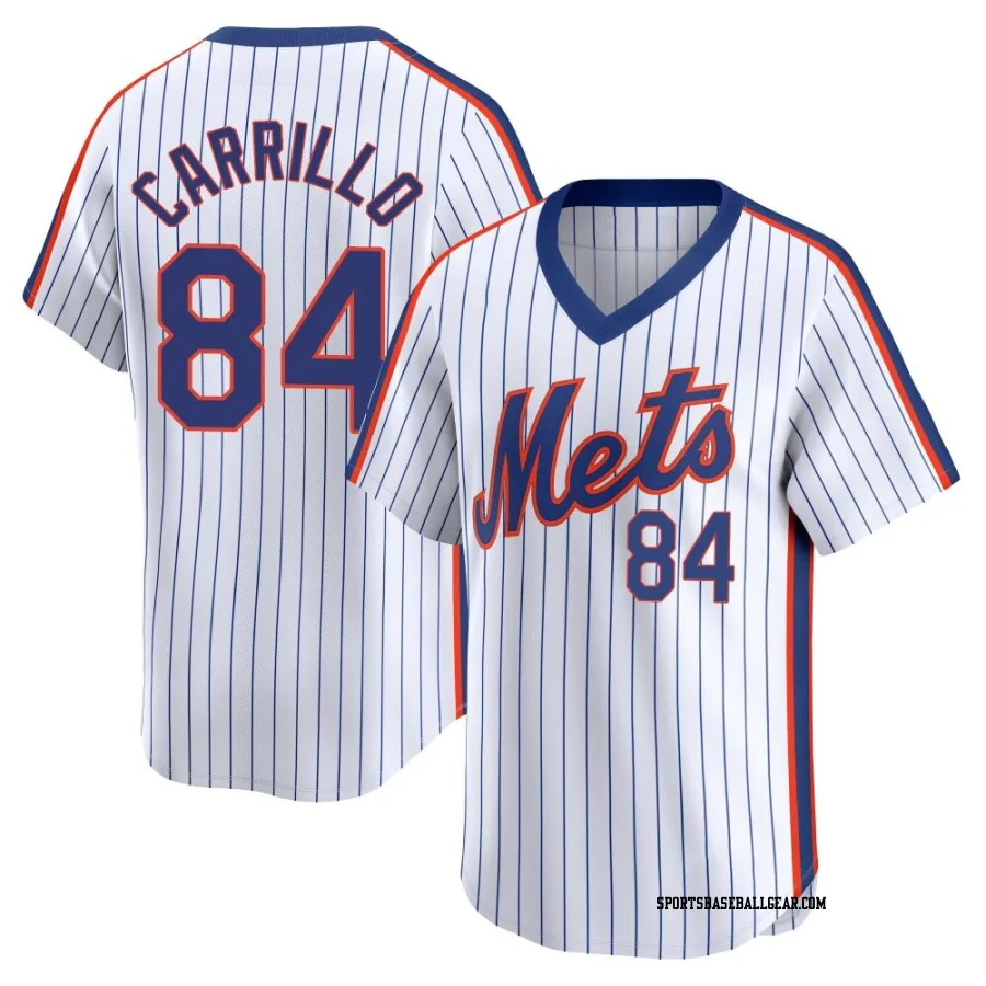 Alejandro Carrillo Men's New York Mets White Limited Cooperstown Collection Jersey