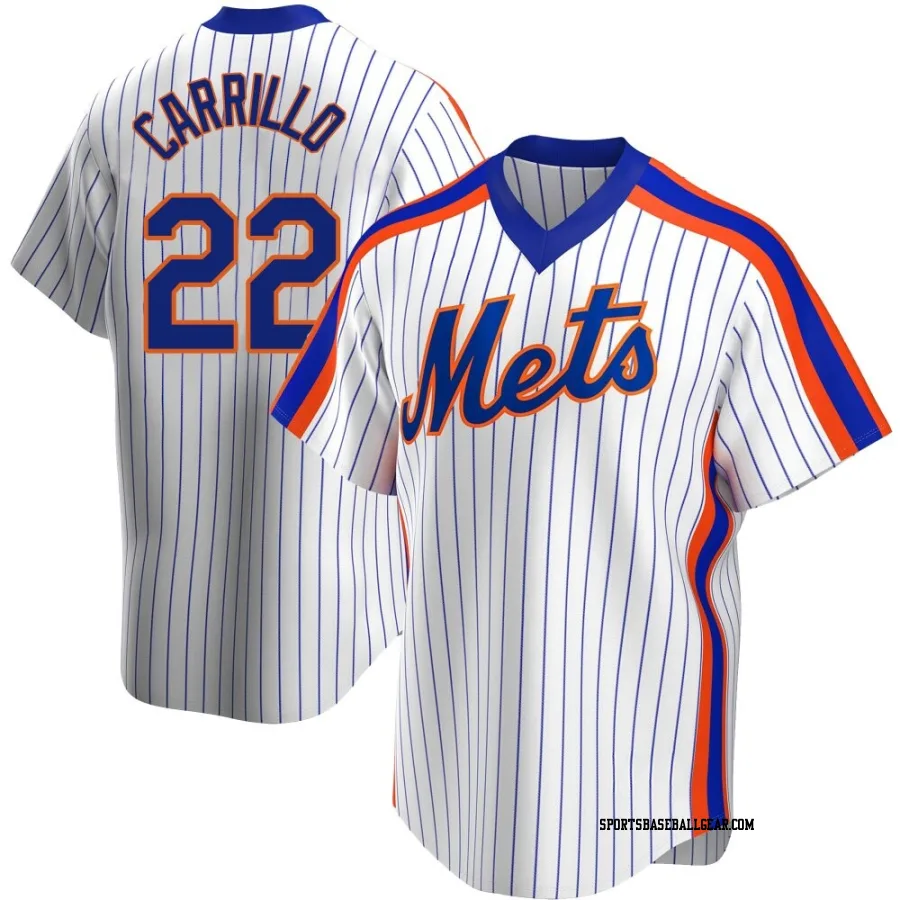 Alejandro Carrillo Youth New York Mets White Replica Home Cooperstown Collection Jersey
