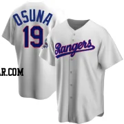 Alejandro Osuna Men's Texas Rangers White Replica Home Cooperstown Collection 2023 World Series Champions Jersey