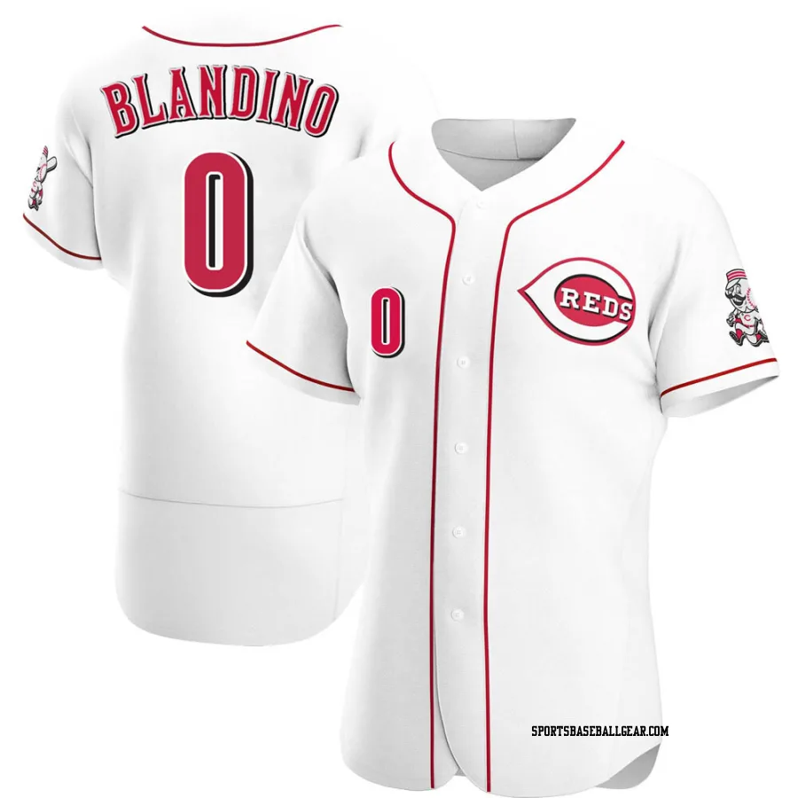 Alex Blandino Men's Cincinnati Reds White Authentic Home Jersey
