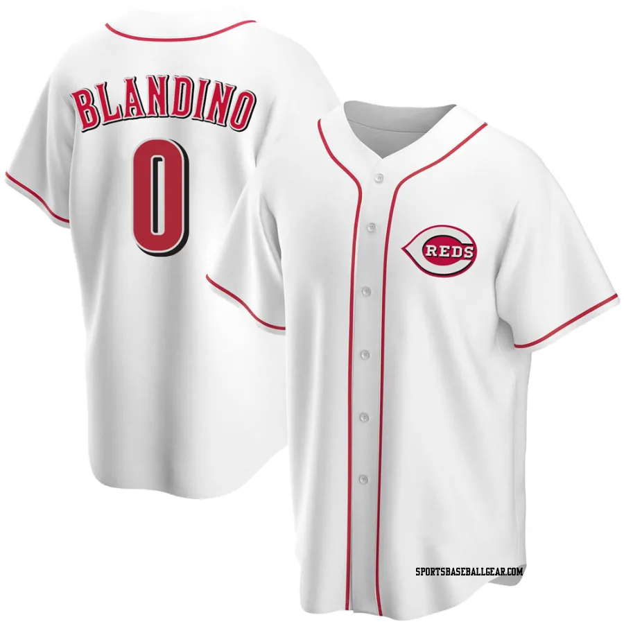 Alex Blandino Men's Cincinnati Reds White Replica Home Jersey
